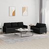 vidaXL 2 Piece Sofa Set with Cushions Black Fabric