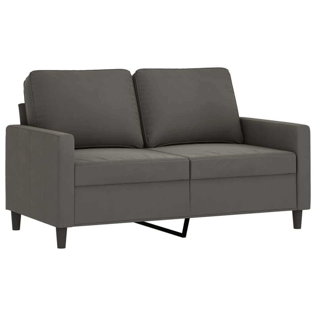 vidaXL 2 Piece Sofa Set with Cushions Dark Grey Velvet
