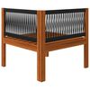 vidaXL 4 Piece Garden Lounge Set with Cushions Cream Wood Acacia&Rope