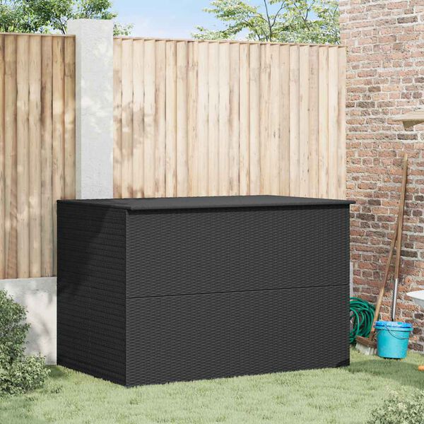 vidaXL Garden Storage Box Black 150x100x100 cm Poly Rattan