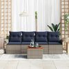 vidaXL Garden Sofa Set 5 pcs Grey Poly rattan