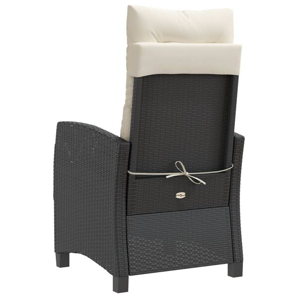 vidaXL 3 Piece Bistro Set with Cushions Black Poly Rattan