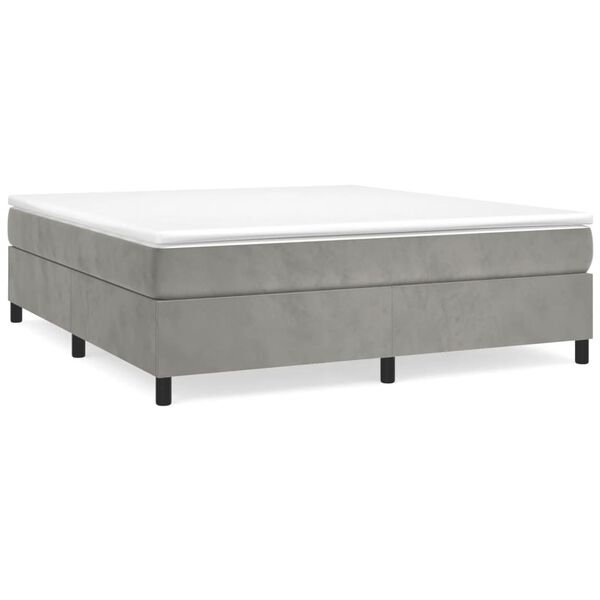 vidaXL Bed Frame without Mattress Light Grey King Velvet (US Only)