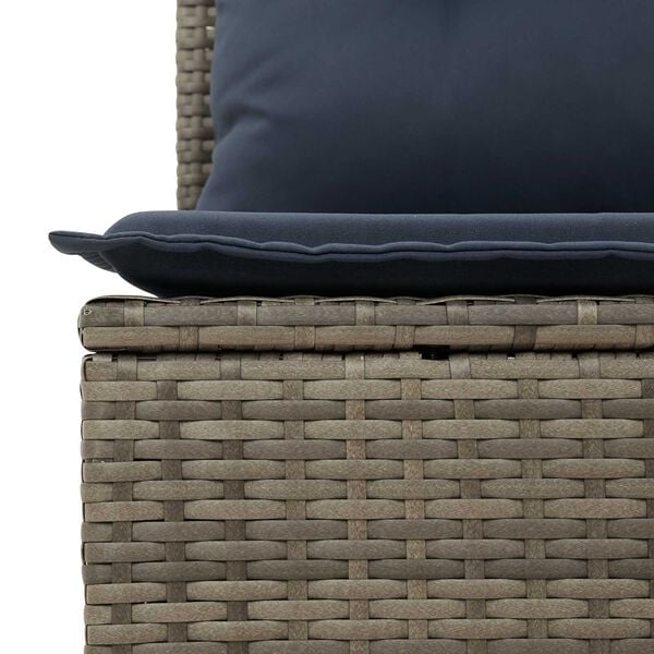 vidaXL 6 Piece Garden Sofa Set with Cushions Grey Poly Rattan