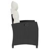 vidaXL Reclining Garden Chair with Side Table Black Poly Rattan