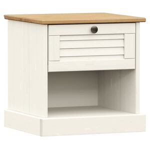 vidaXL Bedside Cabinet VIGO White 42x35x42 cm Solid Wood Pine