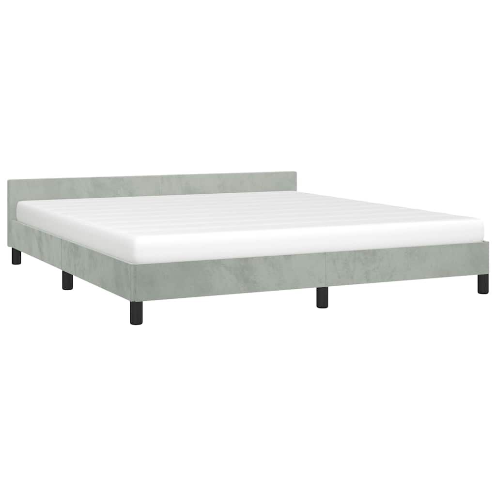 vidaXL Bed Frame without Mattress Light Grey 183x213 cm Velvet