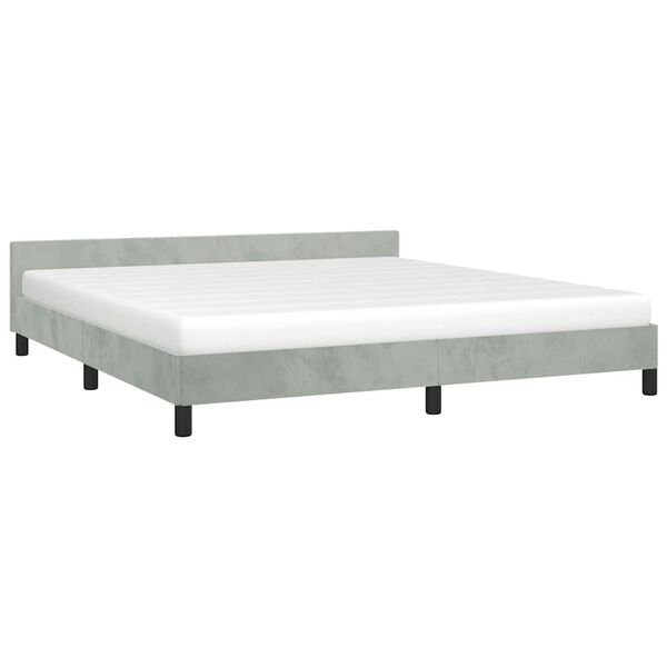 vidaXL Bed Frame without Mattress Light Grey 183x213 cm Velvet