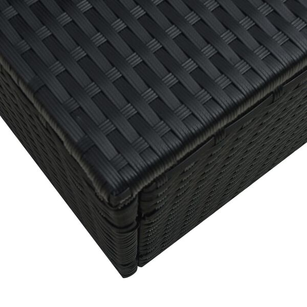 vidaXL 5 Piece Garden Lounge Set with Cushions Poly Rattan Black