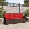 vidaXL Garden Bench with Cushion Brown Poly rattan