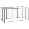 vidaXL Dog Kennel Silver 2,42 m&sup2; Steel