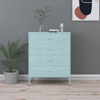 vidaXL Chest of Drawers Mint 80x35x101.5 cm Steel