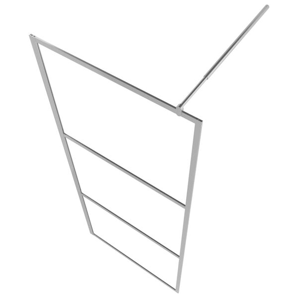 vidaXL Walk-in Shower Wall with Shelf Chrome 80x195 cm ESG Glass&Aluminium