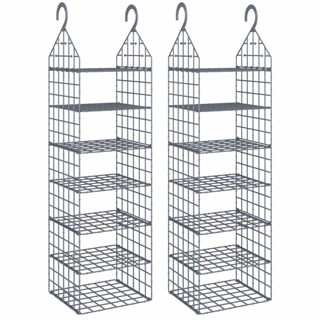 vidaXL Hanging Closet Organiser with 7 Shelves 2 pcs