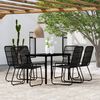 vidaXL 7 Piece Garden Dining Set Black