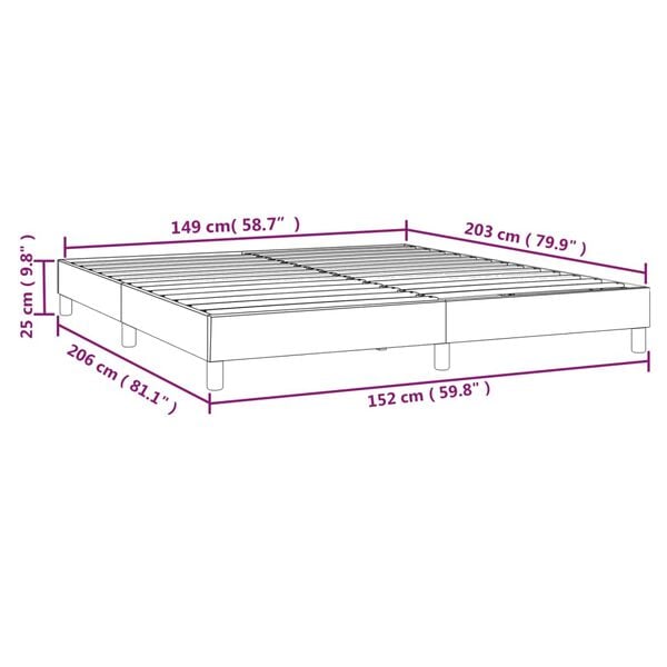 vidaXL Bed Frame without Mattress Dark Grey Queen Fabric