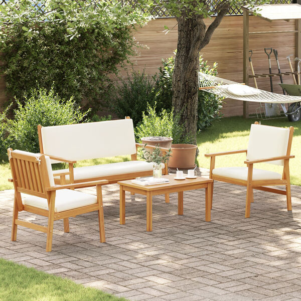 vidaXL 4 Piece Garden Sofa Set with Cushions Solid Wood Acacia