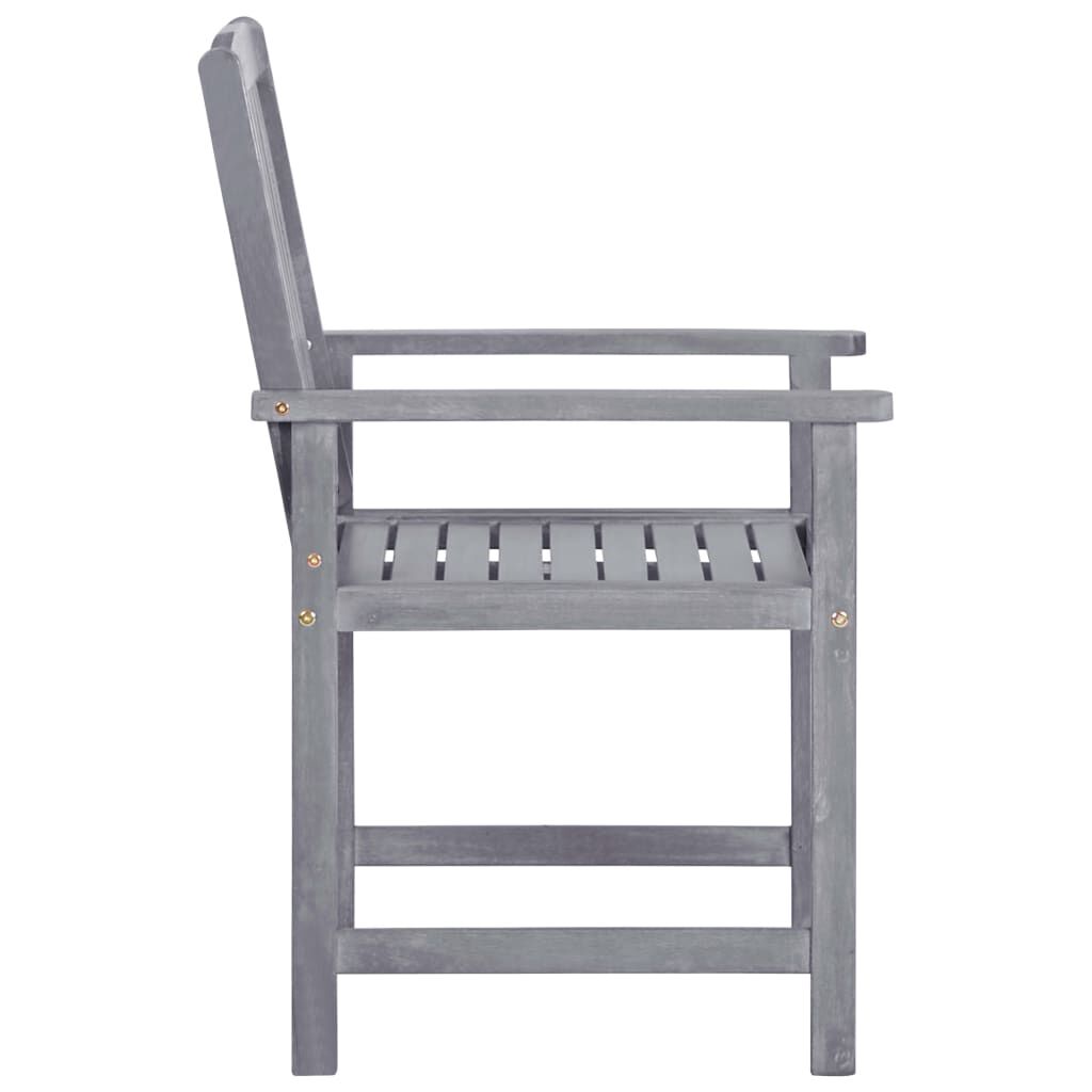 vidaXL 5 Piece Outdoor Dining Set Grey Solid Acacia Wood
