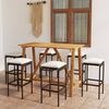 vidaXL 7 Piece Garden Bar Set with Cushions Brown
