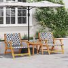 vidaXL Garden Chairs with Table 3 pcs Black and White
