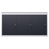 vidaXL Wall Mounted Tool Cabinet Industrial Style Metal Grey and Black