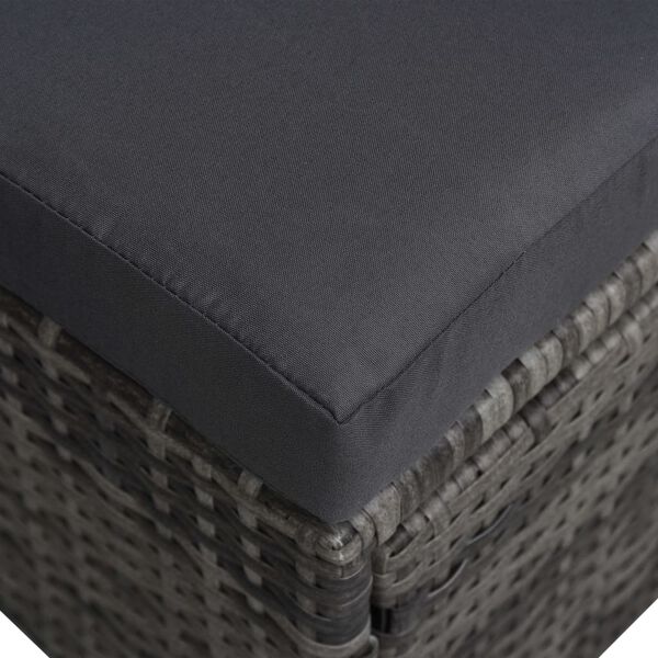 vidaXL 9 Piece Garden Lounge Set with Canopy Poly Rattan Anthracite