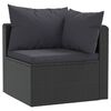 vidaXL 2 Piece Garden Sofa Set with Cushions Poly Rattan Black