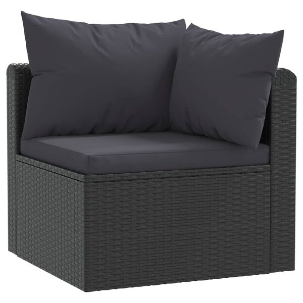 vidaXL 2 Piece Garden Sofa Set with Cushions Poly Rattan Black
