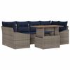 vidaXL Garden Dining Set with Cushion 7 pcs Grey and Navy