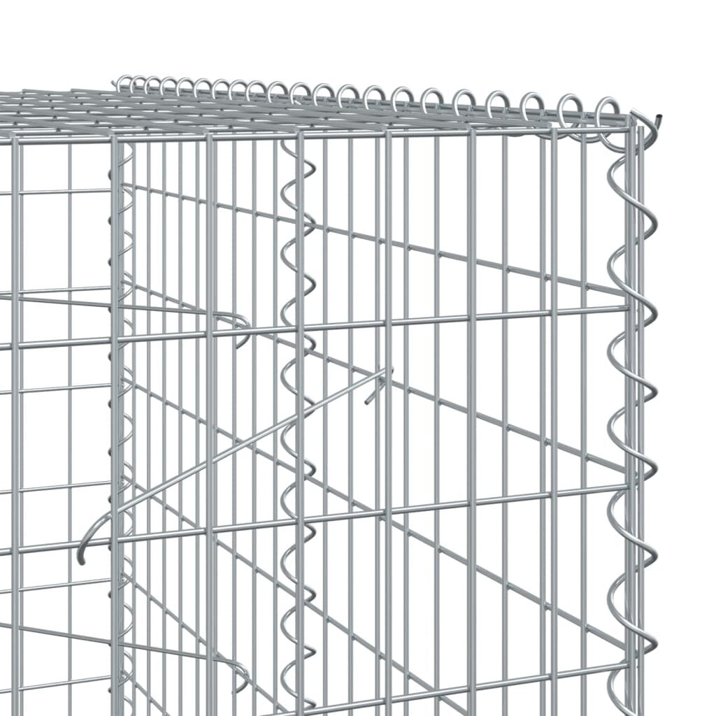 vidaXL Gabion Basket with Cover 250x100x200 cm Galvanised Iron