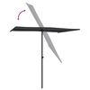 vidaXL Garden Parasol with Aluminium Pole 2x1.5 m Black