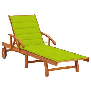 vidaXL Garden Sun Lounger with Cushion Solid Acacia Wood