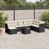vidaXL 9 Piece Garden Sofa Set with Cushions Black Poly Rattan