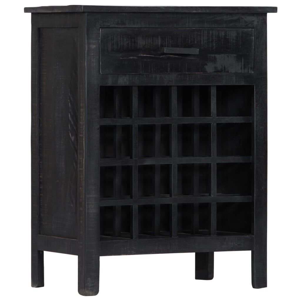 vidaXL Wine Rack Black 56x35x75 cm Solid Mango Wood