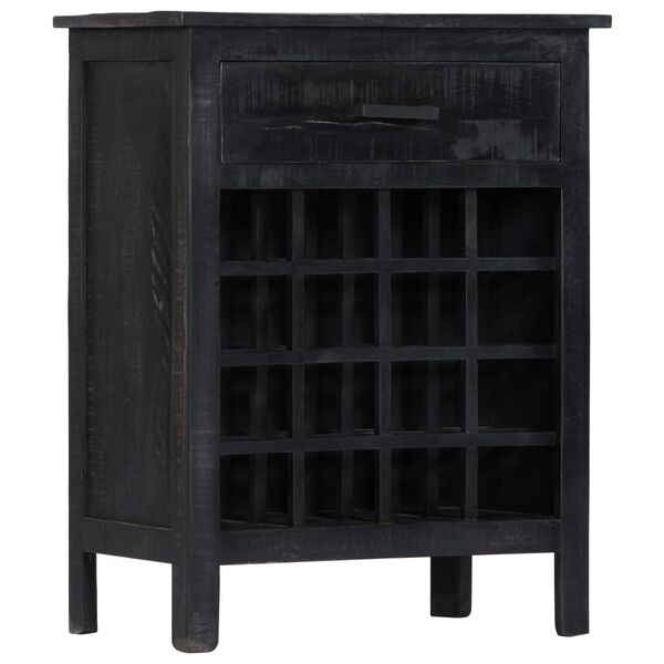 vidaXL Wine Rack Black 56x35x75 cm Solid Mango Wood
