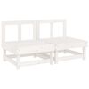 vidaXL Middle Sofas with Cushions 2 pcs White Solid Wood Pine