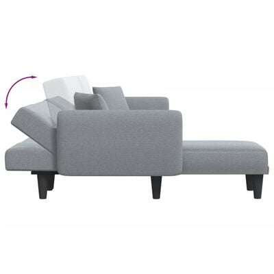 vidaXL L-shaped Sofa Bed Light Grey 275x140x70 cm Fabric