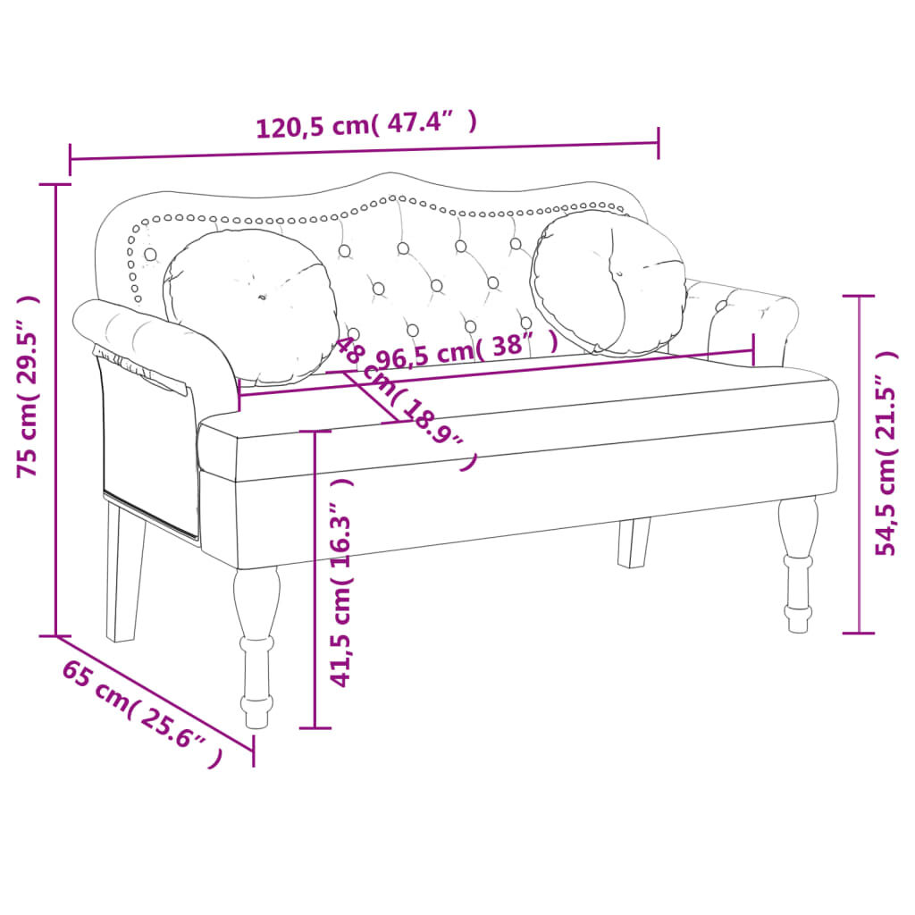 vidaXL Bench with Cushions Dark Green 120.5x65x75 cm Velvet