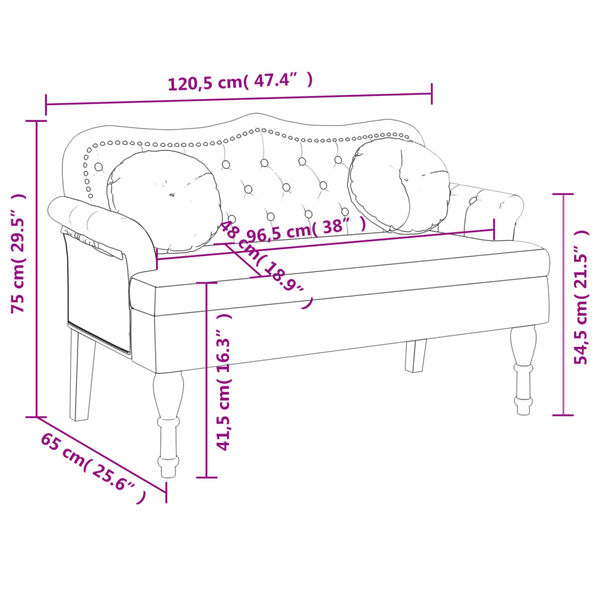 vidaXL Bench with Cushions Dark Green 120.5x65x75 cm Velvet