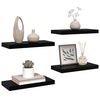 vidaXL Floating Wall Shelves 4 pcs High Gloss Black 50x23x3.8 cm MDF