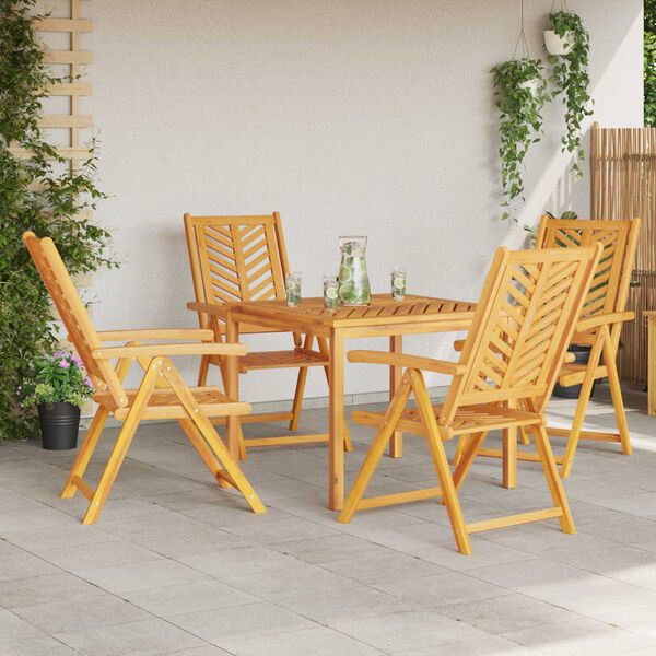 vidaXL Reclining Garden Chairs 4 pcs Solid Wood Acacia