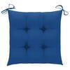 vidaXL Garden Chairs 2 pcs with Blue Cushions Solid Teak Wood