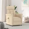 vidaXL Massage Chair Cream 70.5 x 96.5 x 95 cm Fabric and metal