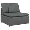 vidaXL Modular Sofa with Footstool and Cushions Dark Grey