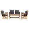 vidaXL 5 Piece Garden Lounge Set with Cushions Solid Acacia Wood