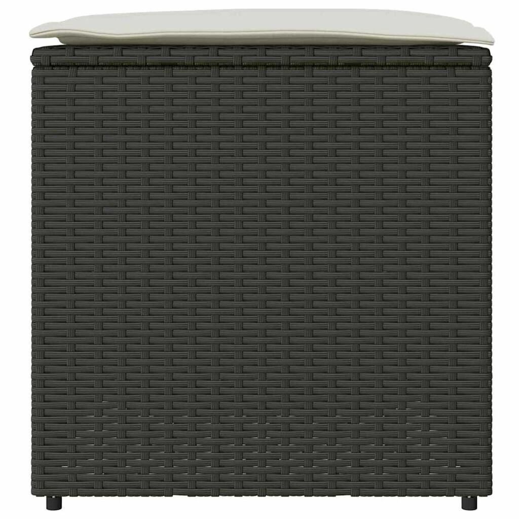 vidaXL Cushion Box with Storage Black 50 x 50 x 50 cm Poly Rattan