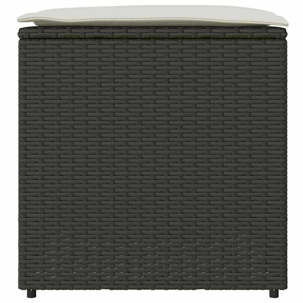 vidaXL Cushion Box with Storage Black 50 x 50 x 50 cm Poly Rattan