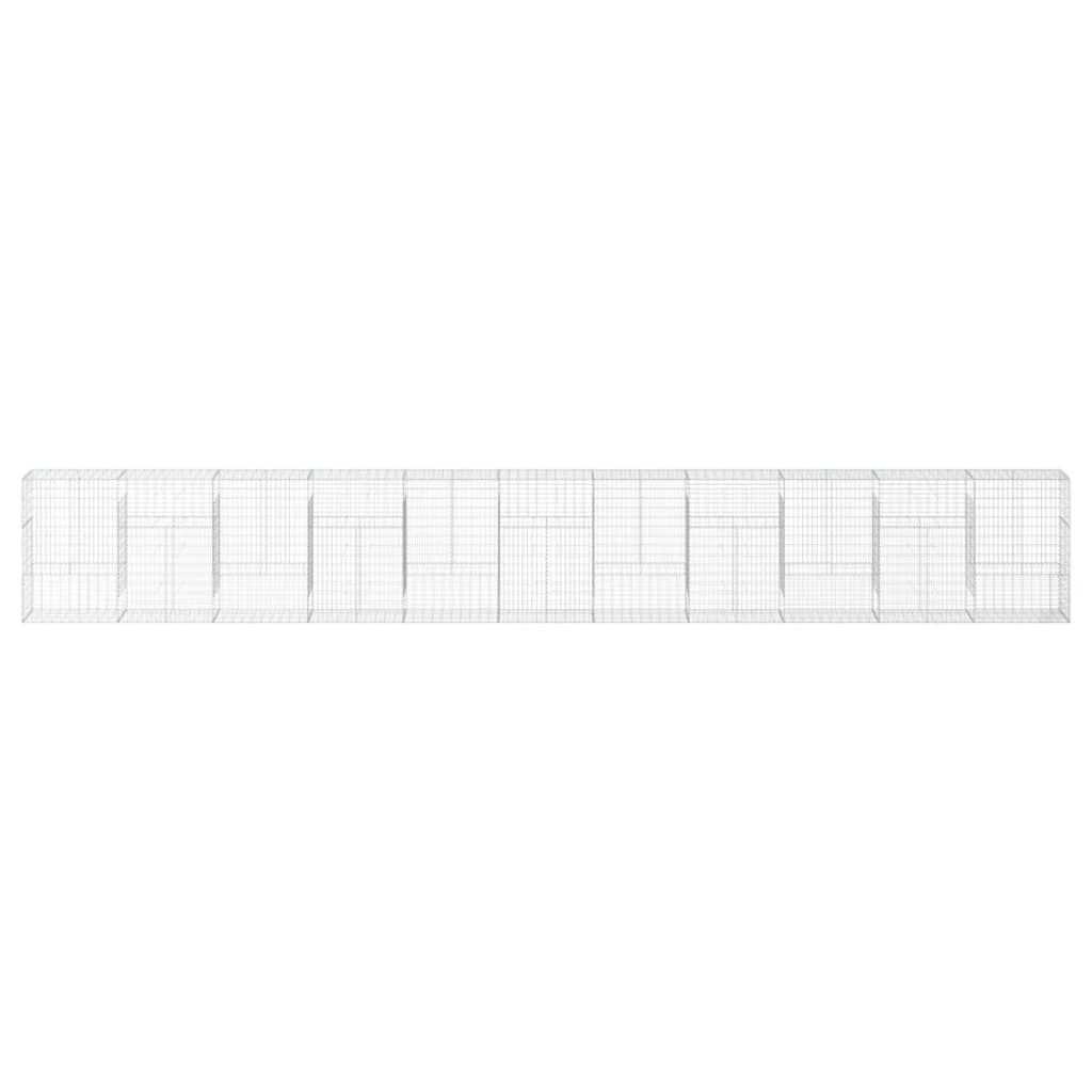vidaXL Gabion Basket with Cover 1100x50x150 cm Galvanised Iron