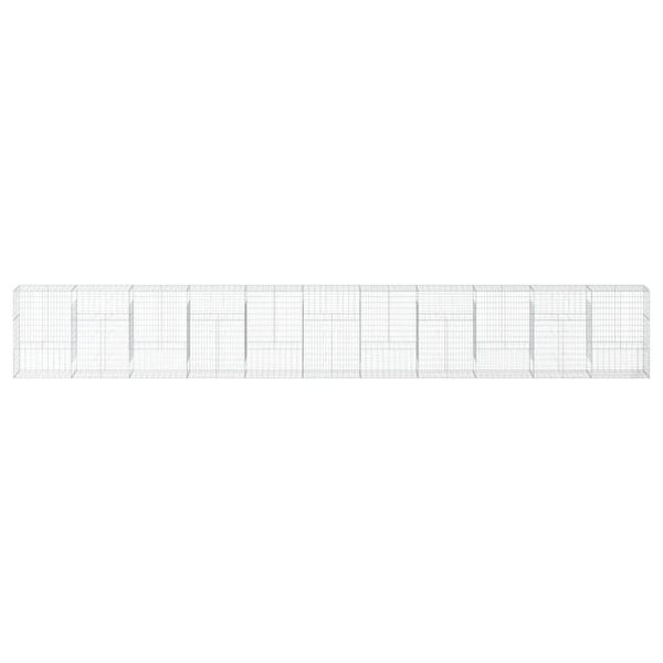 vidaXL Gabion Basket with Cover 1100x50x150 cm Galvanised Iron