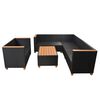 vidaXL 5 Piece Garden Lounge Set with Cushions Poly Rattan Black